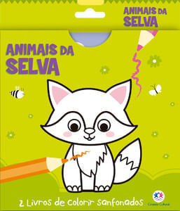 Animais da selva - 2 livros de colorir sanfonados