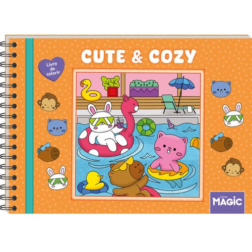 Cute and Cozy Orange - Livro de Colorir