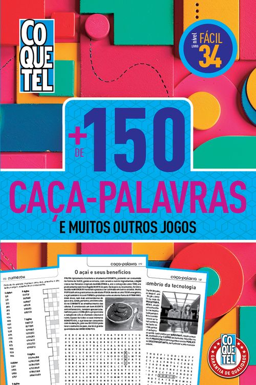 Livro Coquetel + 150 Caça-Palavras Fácil 34