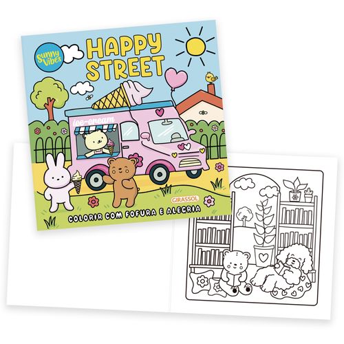 Sunny Vibes: Happy Street - Colorir com Fofura e Alegria - Livro de colorir