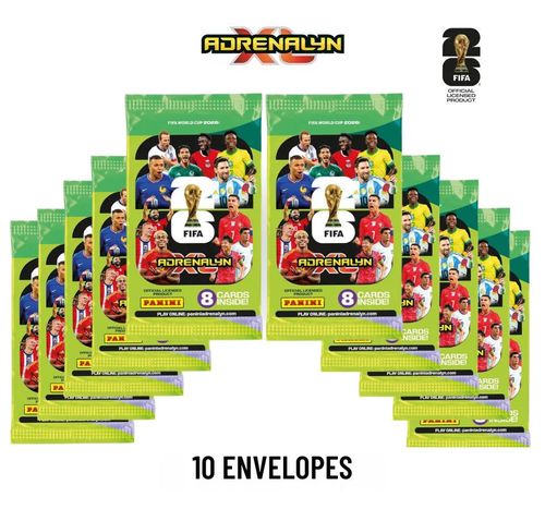 KIT COM 10 ENV Copa do Mundo 2026 ENV C 80 CARDS ADRENALYN XL